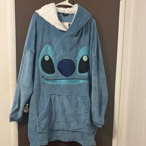 Disney Blue Stitch Hooded Blanket Sweatshirt